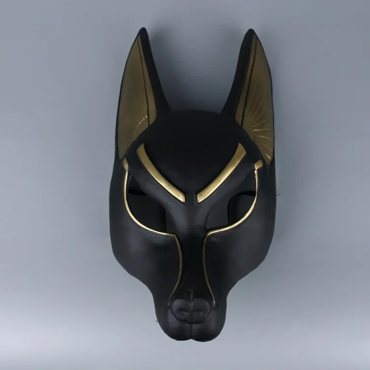 just mask Египетская Anubis косплей маска для лица ПВХ Canis spp голова Волка шакал животное бутафория для маскарада вечерние Хэллоуин нарядное платье мяч - Цвет: just mask