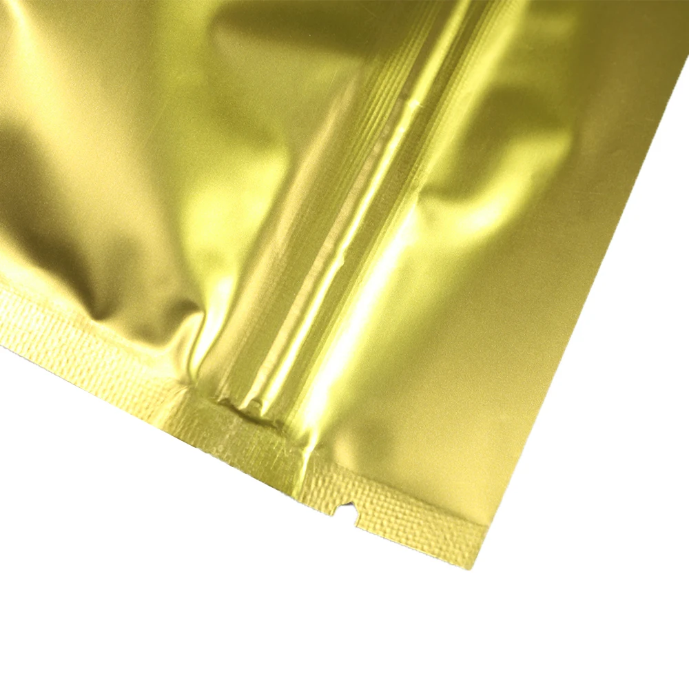 Оптовые небольшие пакеты ziplock одна сторона золото полупрозрачные окна