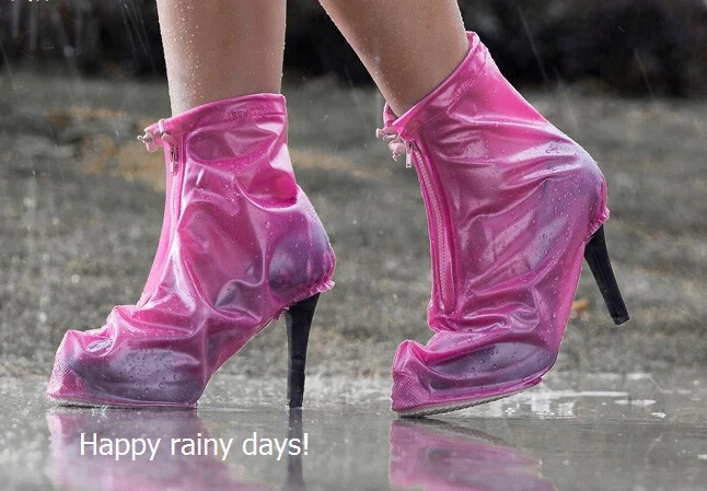 Non-slip thickening waterproof galoshes for slender/chunky heels shoes covers | Обувь