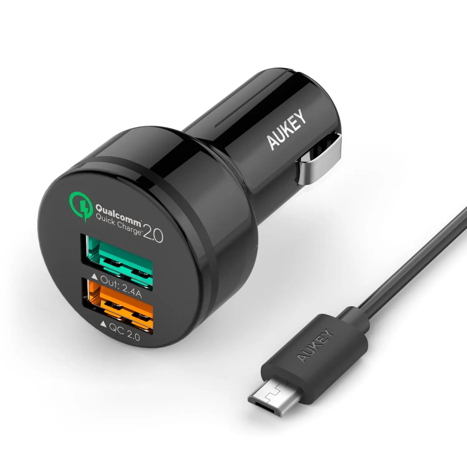 Aukey Quick Charge 2.0 30W 2 Ports USB Car Charger...