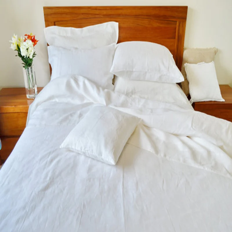 

Washed French Pure Linen sheets Bed Linen Sheet Queen 102"x108" Linen Bedding King Size Bed Cover Grey White