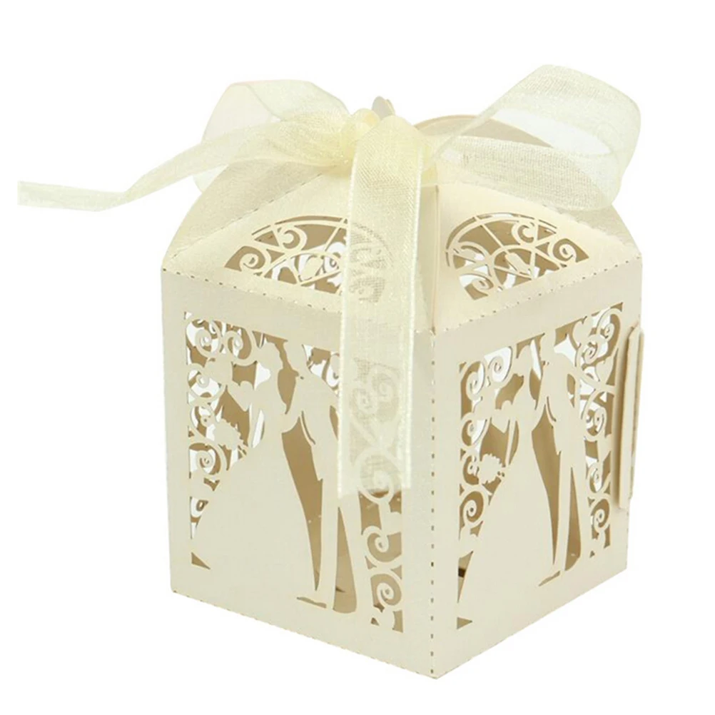 10 шт. коробка для конфет с лазерной огранкой свадебные коробки для жениха и невесты Вечерние принадлежности Свадебные сувениры и подарки украшения для свадебной вечеринки - Цвет: as pic