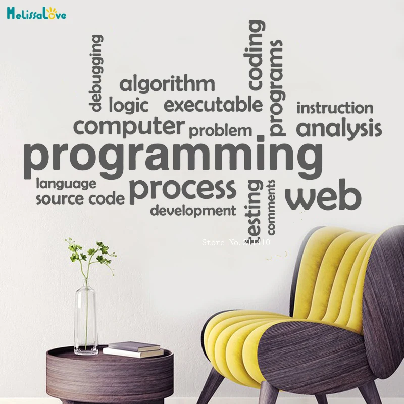 Офисная Настенная Наклейка веб-информация система данных код дизайн бизнес вдохновляющий Декор слова Цитата Съемные художественные наклейки YT1255