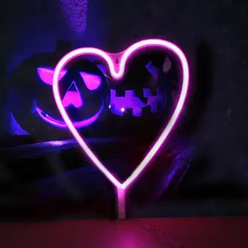 

LED Neon Night Light Moon Heart Shaped Lamp for Festival Kids Bedroom Decor