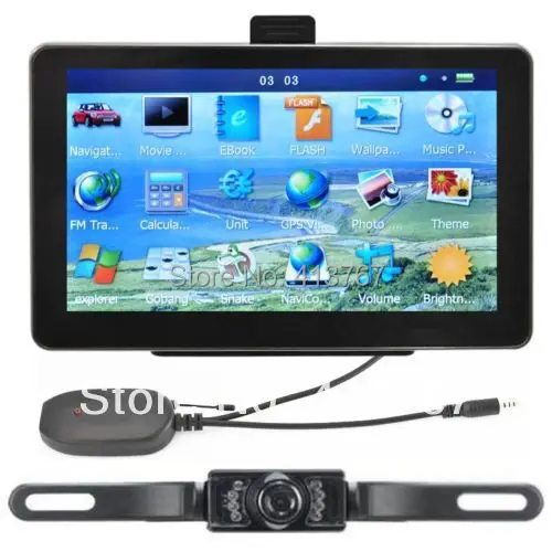  7" Car GPS Navigation + Wireless Reverse Camera Bluetooth AV-IN New  Map 4GB POI 