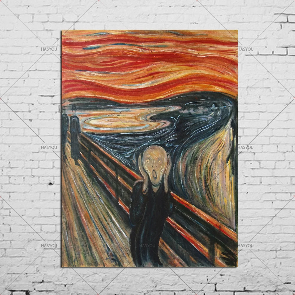 

High quality 100% Handpainted Oil painting Scream by Edvard Munch famous oil painting on canvas for Home wall decoration