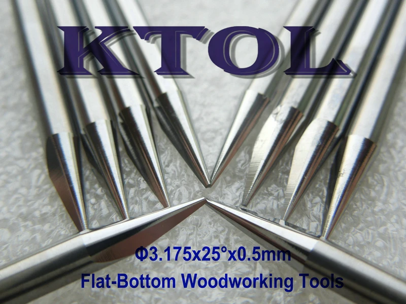 

1/8'' Tip-0.5mm 25 Degree V Shape Carbide Engraving Router Cutter for Wood Mill,10pc/Lot Flat Bottom Engraving Bits Set Cutters