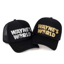 Новинка года, шапка с буквенным принтом WAYNE'S WORLD, уличная Высококачественная сетчатые шляпы в стиле хип-хоп, регулируемая модная шапка, повседневные бейсболки