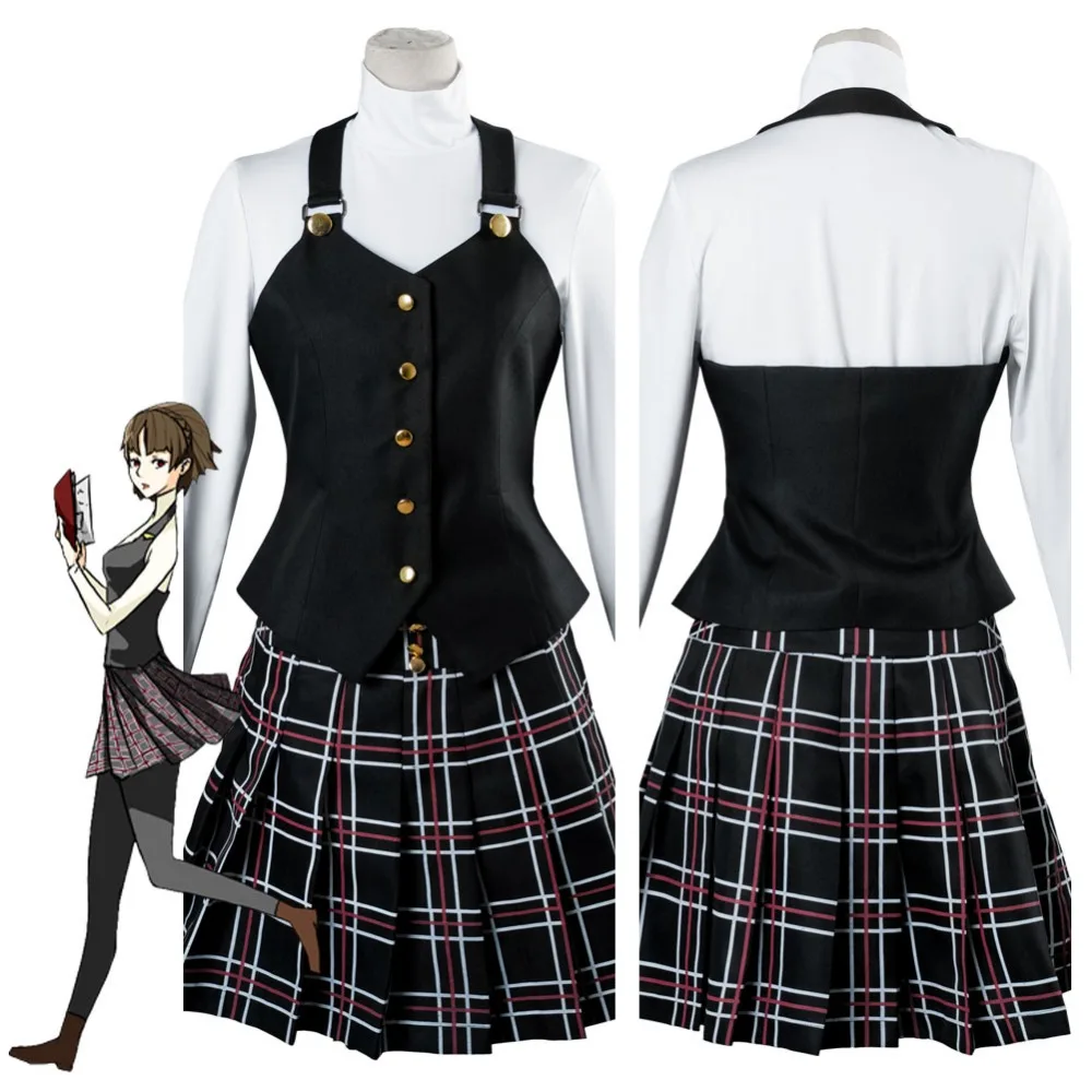Persona 5 P5 Queen Makoto Niijima Outfit Costume Cosplay Uniform Halloween:A