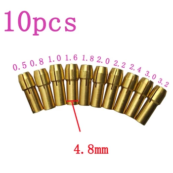 

10Pcs 0.5-3.2mm Micro Twist Hand Drill Kit Chuck Electric Drill Bit Collet 4.8mm