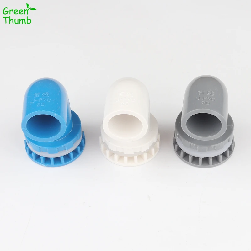 

1pc Inner Dia 20mm PVC 90 Degree Strong Drainage Elbow Fish Tank Special PVC Water Accessories White/Grey/Blue PVC Connectors