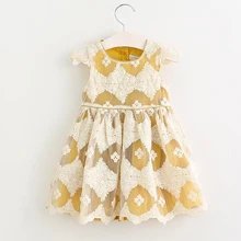 Enfants Robes 2017 D’été De Mode Style Filles Dentelle Princesse Robe Enfants Sans Manches Broderie Mignon Vêtements Robe pour 3-8Y
