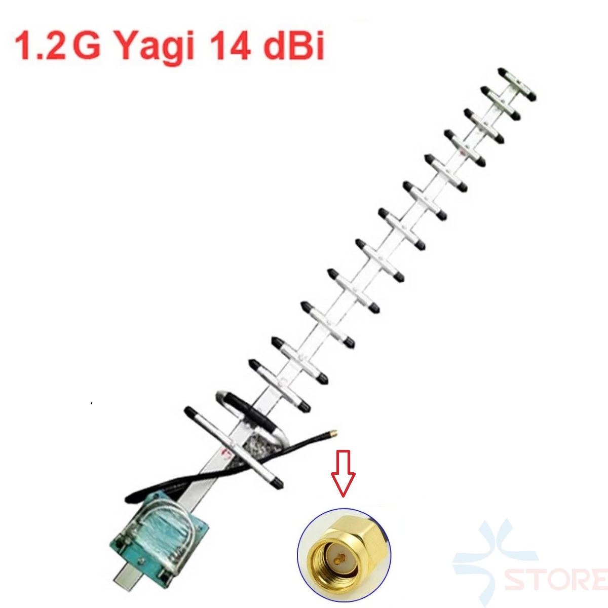 14dbi 1.2G Yagi antenna 1180-1220mhz 1.2Ghz wireless transceiver antenna yagi antenna 14 unit SMA with 3m cable for fpv