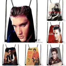 Custom Elvis Presley Drawstring Backpack Bag Cute Daypack Kids Satchel (Black Back) 31x40cm#180531-02-33