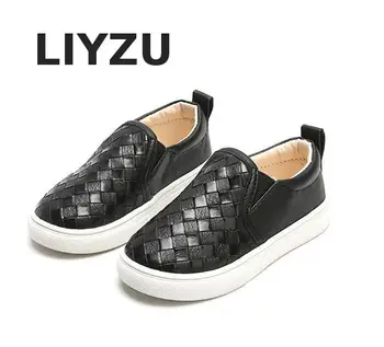 

Children Shoes For Boys Woven PU Leather Girls Soft Baby Toddler Shoes Kids Casual Sneakers Light Loafers One-legged Peas Shoes