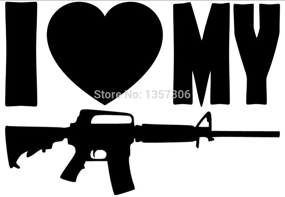 Protected By AR-15 Car Truck SUV Assault Rifle Gun Window Decal Sticker Bumper