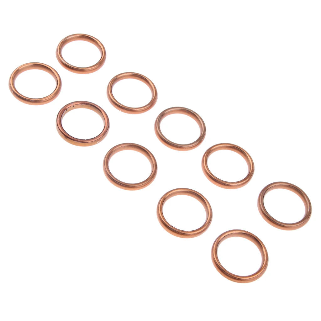 F FIERCE CYCLE 10pcs 26mm ID 37mm OD Motorcycle Exhaust Muffler Pipe Gasket O Rings for Honda CH125 