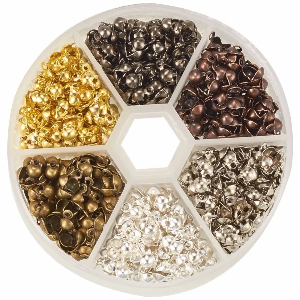 1 Box 6 Colors Iron Spacer Beads Tips Jewelry Findings for Making Fittings DIY Supplies | Украшения и аксессуары