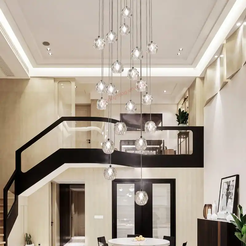 Linear Entryway Long Lobby Luxury Crystal Led Modern Dinning Room