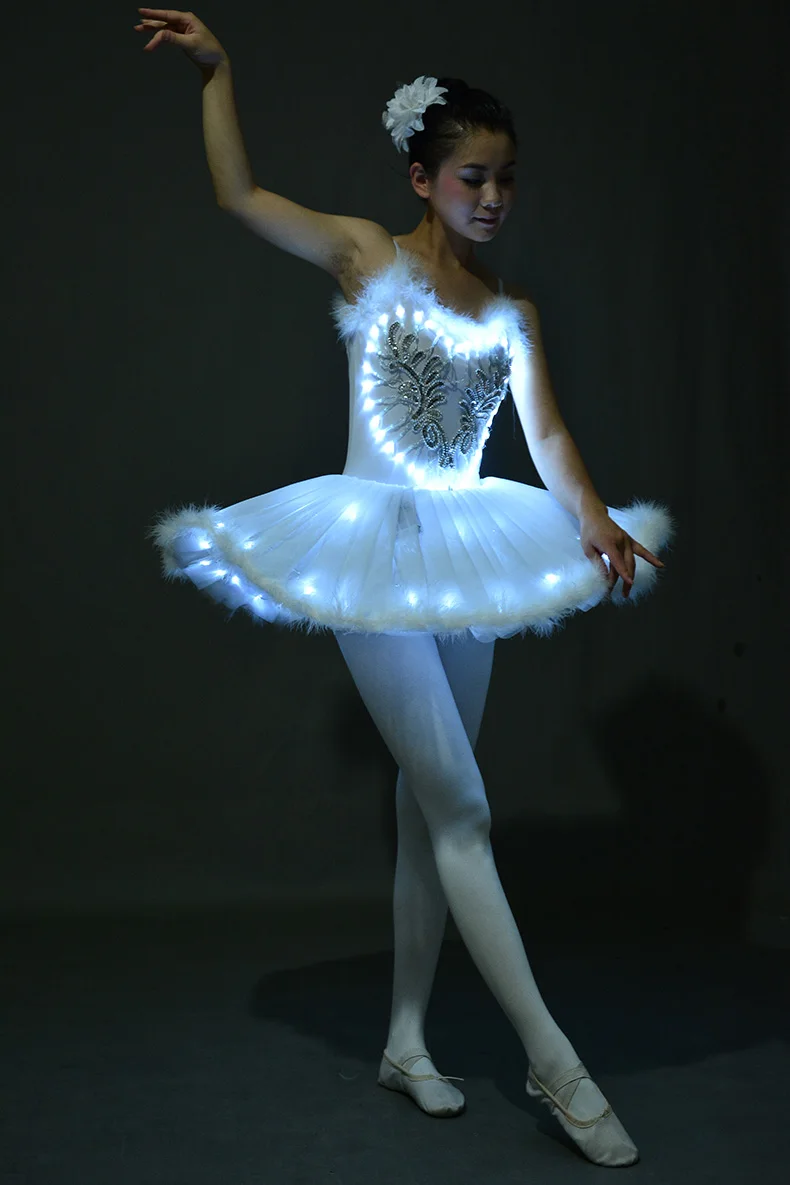  LED light Swan Lake Noctilucan Light LED ballet skirt Adult children fluffy fluorescent performance