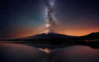 

Living room home wall decoration fabric poster Mount Fuji Japan Milky Way