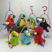 18 см Электрический говорящий попугай игрушка милая говорящая запись повторы развевающиеся крылья электронная птица мягкая плюшевая игрушка детский подарок на день рождения