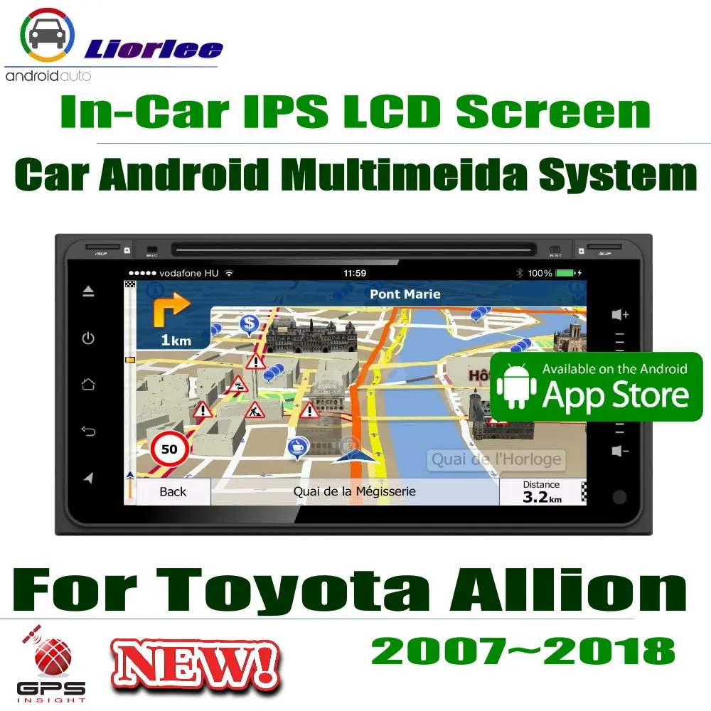 Perfect 7" HD 1080P IPS LCD Screen Android 8 Core For Toyota Allion / Premio 2007~2018 Car Radio BT 3G/4G WIFI AUX USB GPS DVD CD Navi 0