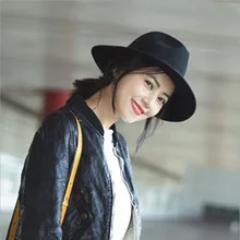 Суперзвезда, унисекс, из чистой шерсти, с широкими полями, весна-лето, фетровые шляпы для женщин, chapeau femme, топ, кепка, подарок на день Святого Валентина