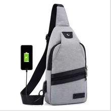 Новое поступление холщовые мужские дорожные нагрудные сумки для девочек сумка-мессенджер мужская повседневная USB зарядная сумка унисекс FR557