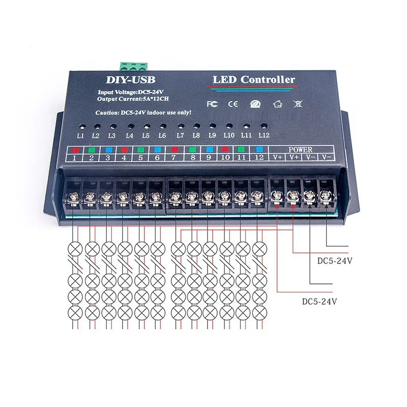 DIY-USB светодиодный контроллер 12 способов автономного программирования RGB светодиодный контроллер DC5-24V программируемый контроллер RGB светодиодный контроллер