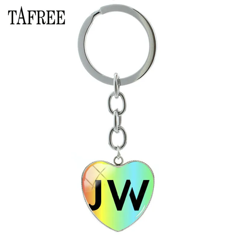 

TAFREE Jehovah's Witnesses Pendant JW Key Ring Heart Shape Charms JW.org Keychain Holder For friend Gift QF80