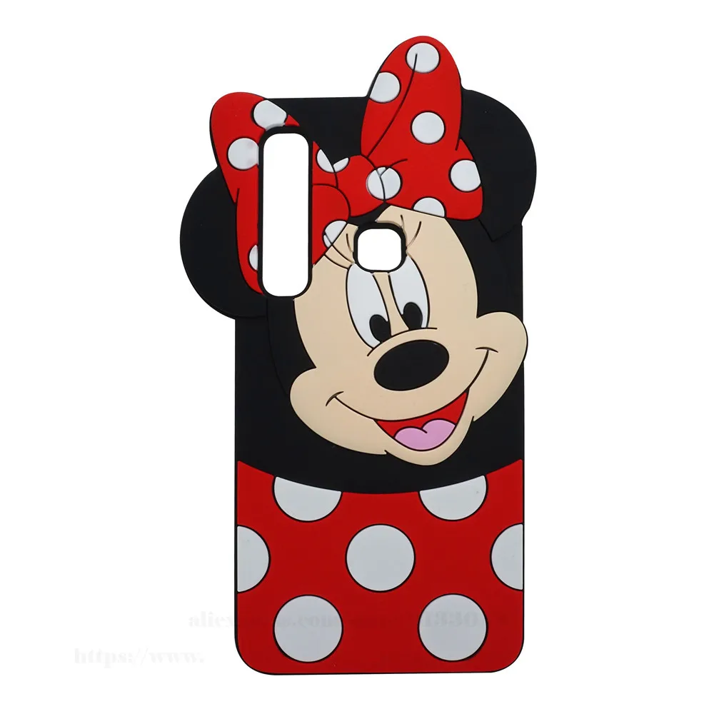 

Silicone Case For Samsung Galaxy A9 2018 case 3D Cartoon Smiling Minnie Back Cover Coque For Samsung A9 2018 case