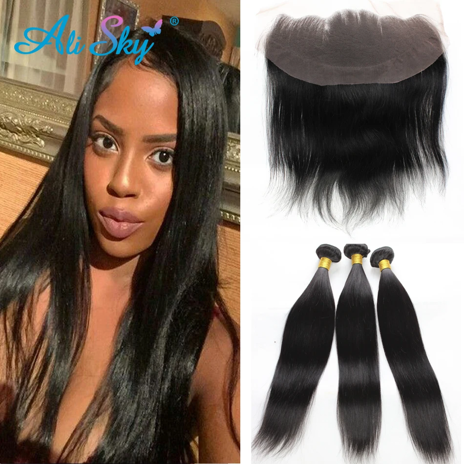 

Peruvian Frontal Lace Closure Straight with Bundles 4 Bundles Peruvian Hair with Fontal Closure Straight Peruvian Virgin Hair