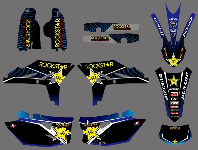 

0507 Star NEW STYLE TEAM GRAPHICS BACKGROUNDS DECALS For Yamaha WR450F WRF450 2012 2013 2014 WR 450F WRF 450