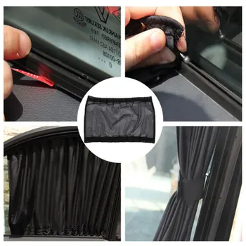 

2 Pcs/set Car Sun Shade Drape Universal Car Window Curtain Sunshade Side Block 50*39cm with Plastic Track Exterior Decoration