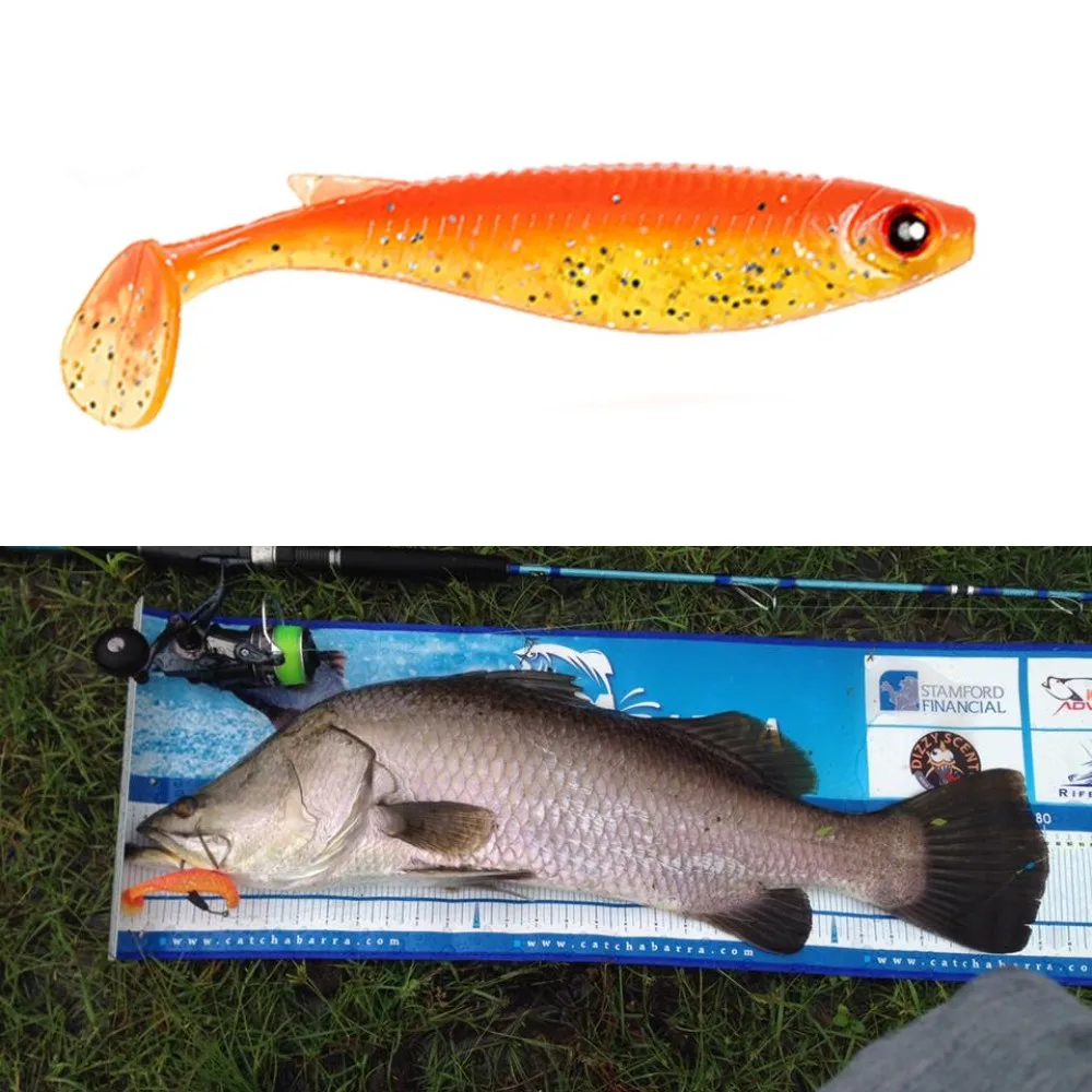 

Noeby shad lure 100mm 8g soft plastic lure for fishing bass pike suitable silicone souple leurre FAT T-TAIL MINNOW