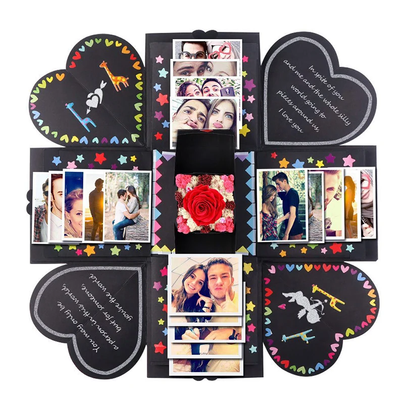 

Creative DIY Love Explosion Box Surprise Gift Photo Album Happy Memory Multi-layer Birthday Anniversary Valentine's Day Gift Box