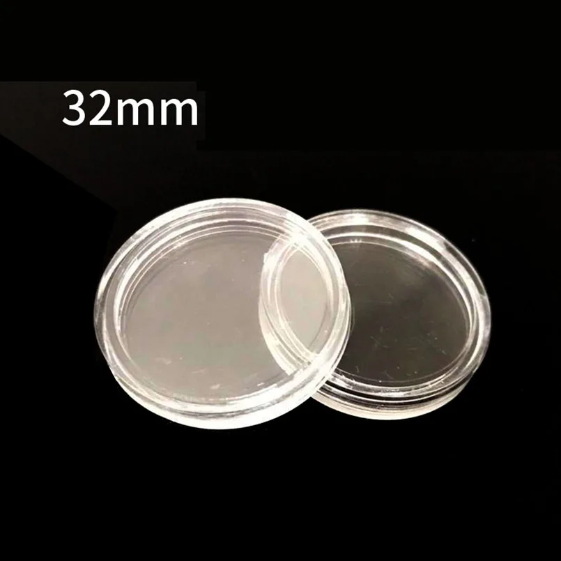 

10 pcs/lot coins Mini Capsules for Coins 32 mm Capsule Coin Case Containers Transparent Color Commemorative Coin Protection Box