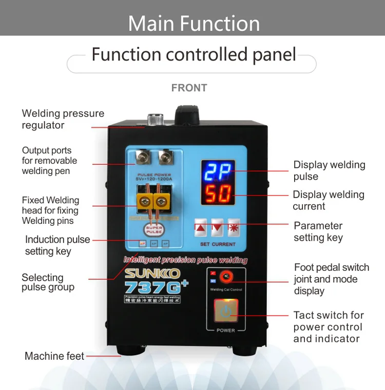 SUNKKO 737 г+(обновление 737 г) точечный сварочный аппарат с ручкой для сварки, большая мощность, автоматически