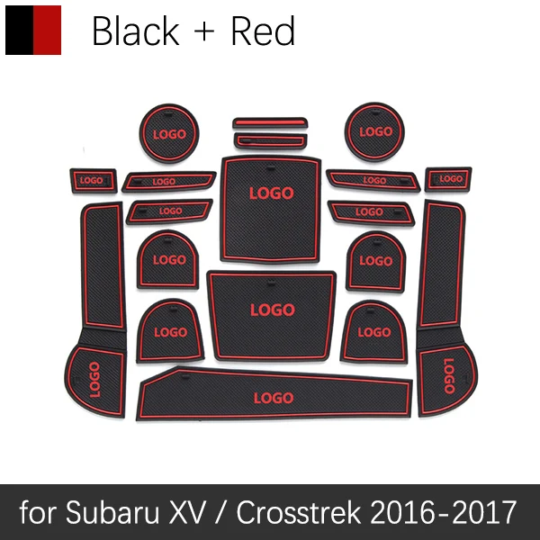 Противоскользящими резиновыми затворный слот коврик для Subaru XV Crosstrek Legacy Outback Forester автомобильные аксессуары наклейки - Название цвета: Red XV 16-17