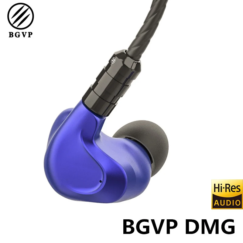 BGVP DMG In Ear HiFI Audiophile Earphone 4BA+2DD Unit MMCX Earphone DJ Monitor Earphone CNC Metal with 3 Nozzles 5N OCC Cable