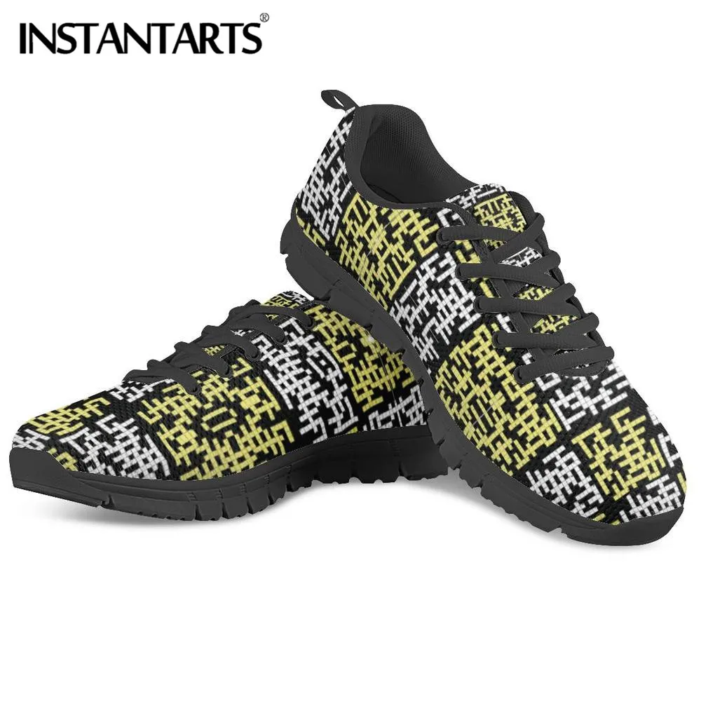 

INSTANTARTS Men's Sneakers Shoes Crossword Puzzle Pattern Man Casual Shoes Spring Summer Male Hombre Shoes Air Mesh Walking Shoe