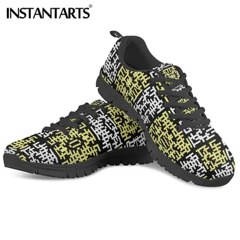 

INSTANTARTS Men's Sneakers Shoes Crossword Puzzle Pattern Man Casual Shoes Spring Summer Male Hombre Shoes Air Mesh Walking Shoe