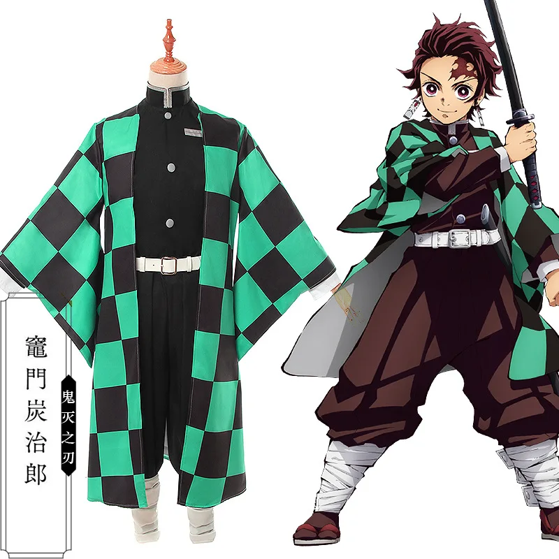 

Anime demon slayer: kimetsu no yaiba Cosplay Costume Kamado Tanjirou kimono Costume Japanese Traditional Halloween Clothes