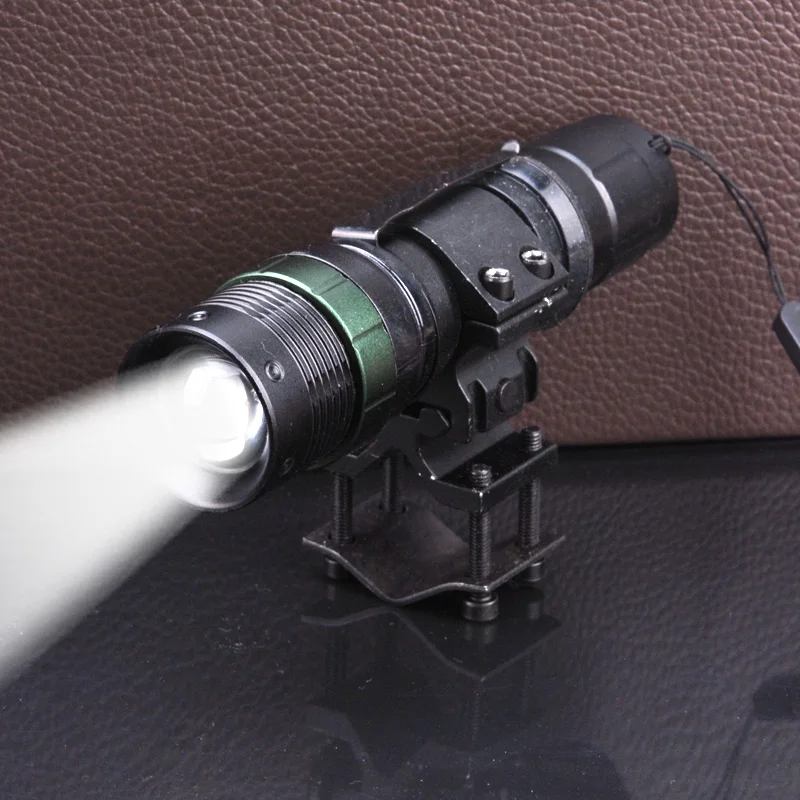Регулируемый Zoom CREE светодиодный фонарь для ствола или прицела охотничьего ружья с батареей 18650 или AAA