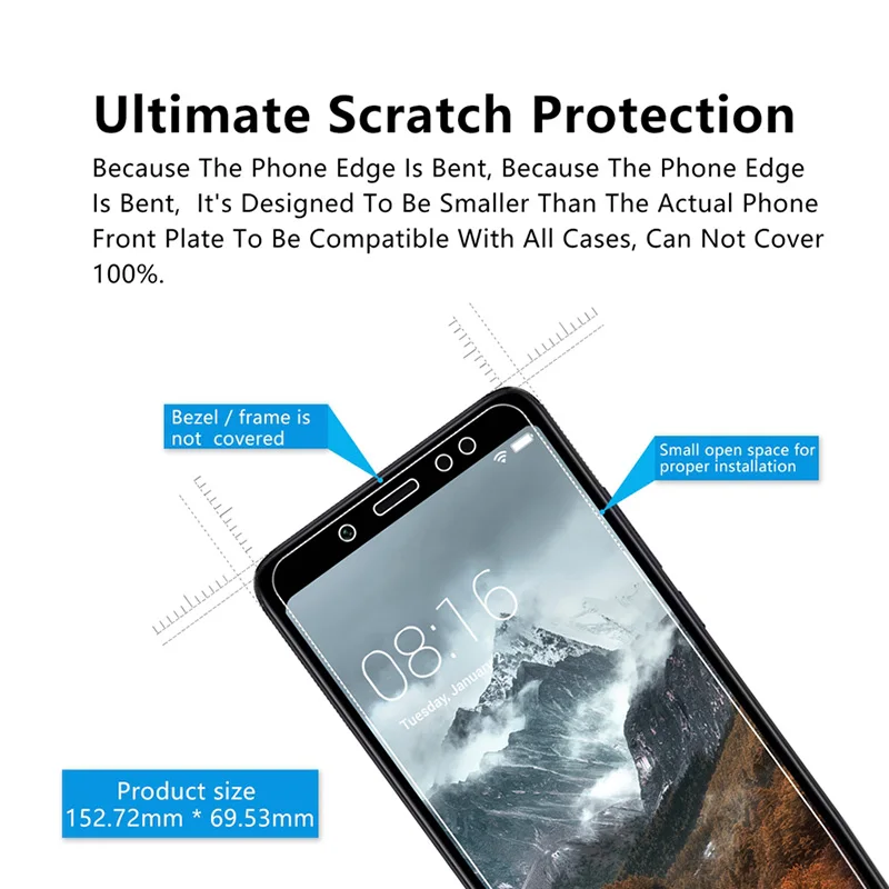 Nicotd Tempered Glass for Xiaomi Redmi Note 5 Screen Protector 5 Pro 9H 2.5D Protective Glass for Redmi 5 plus Note 5Pro 4 4X