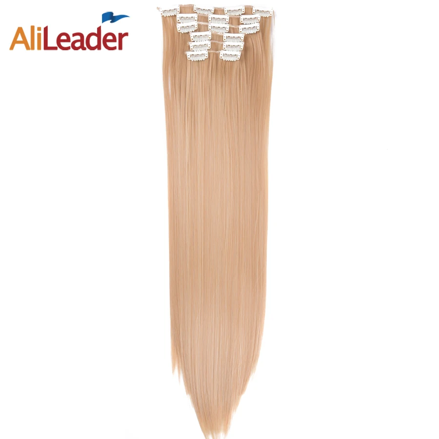 AliLeader Heat Resistant Synthetic Hair Clip Extensions 16 Clips 6 Pcs