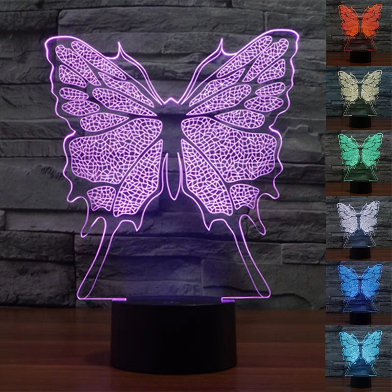 

2017 New Colourful Butterfly 3D Table Lamp Luminaria LED Night Lights Remote Control Home Decorative Lighting Great Gifts