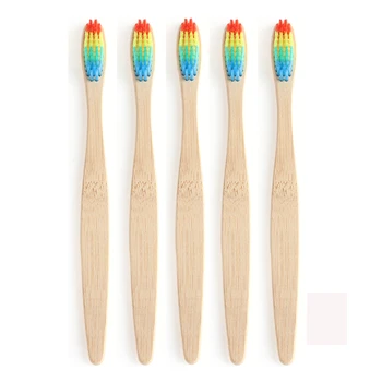 

1PCs Colorful Soft Bristle Head Bamboo Toothbrush Environment Wooden Rainbow Bamboo Toothbrushes Tooth Cleaning Oral Caring