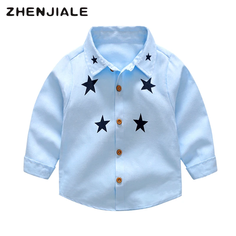 Kids Collar Buttoned Shirts Children White Blouses For Girl Boy Long